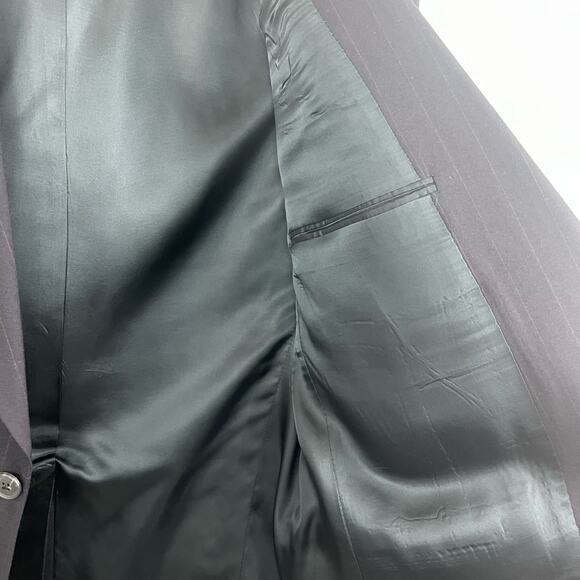 Austin Reed Blazer /Dress jacket mens44L pure new wool WoolMark Blue Pinstripe - Picture 7 of 9